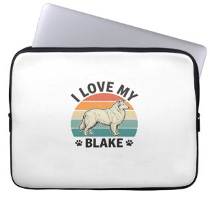 Ich liebe mein Blake-Hund Retro-Gravurdesign_1 Laptopschutzhülle