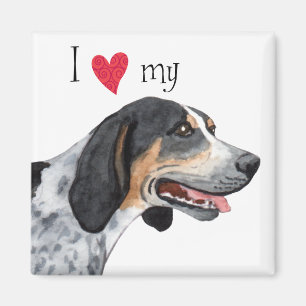 Ich Liebe mein Bluetick Coonhound Magnet