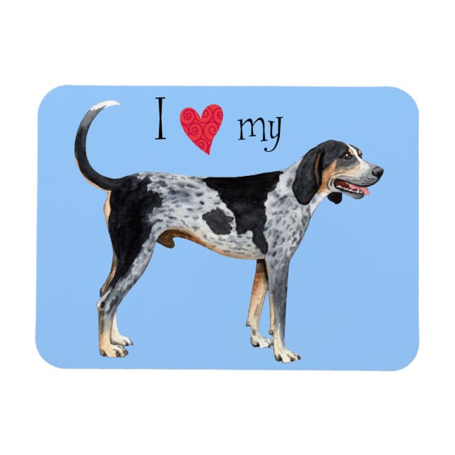 Ich Liebe mein Bluetick Coonhound Magnet (Horizontal)