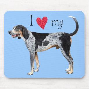 Ich Liebe mein Bluetick Coonhound Mousepad