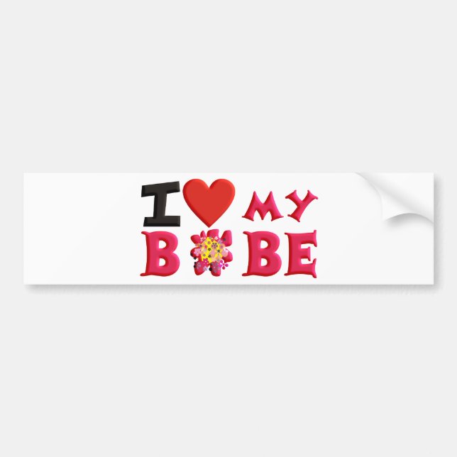 Ich Liebe mein Bobe Autoaufkleber (Vorne)