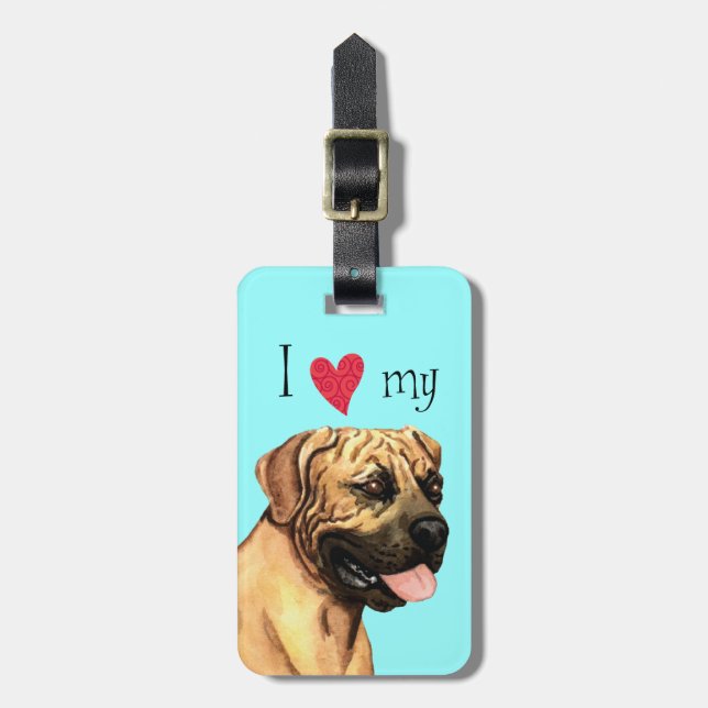 Ich Liebe mein Boerboel Gepäckanhänger (Vorderseite vertikal)