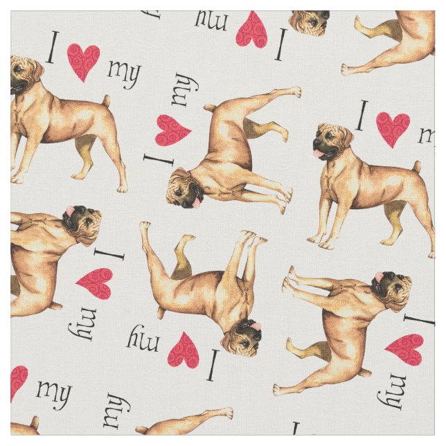 Ich Liebe mein Boerboel Stoff (Nahaufnahme)