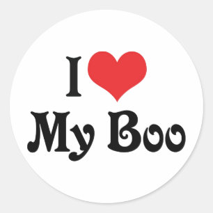 Ich Liebe mein Boo Runder Aufkleber