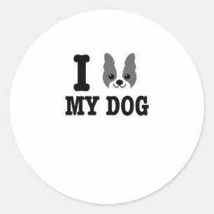Ich Liebe mein Boston Terrier Dog Owner Pet Lover Runder Aufkleber