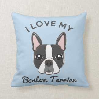 "Ich Liebe mein Boston-Terrier" Throw-Kissen Kissen