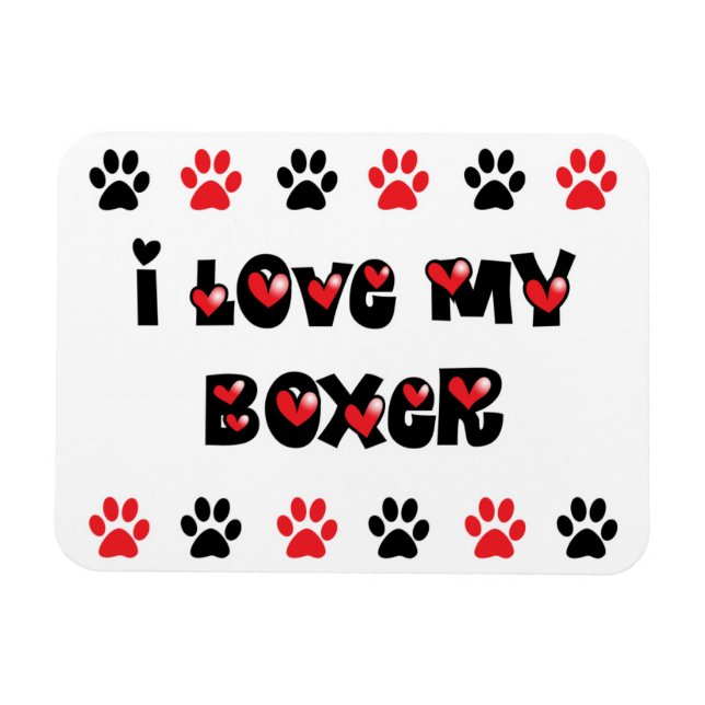Ich Liebe mein Boxer Magnet (Horizontal)