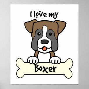 Ich Liebe mein Boxer Poster