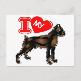 Ich Liebe mein Boxer Postkarte