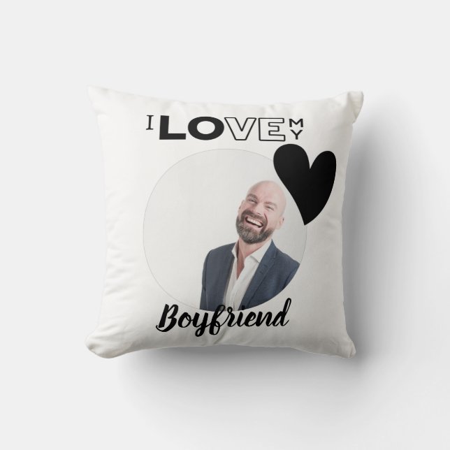 Ich Liebe mein BOYFRIEND Ehemann VATER Großvater B Kissen (Vorderseite)