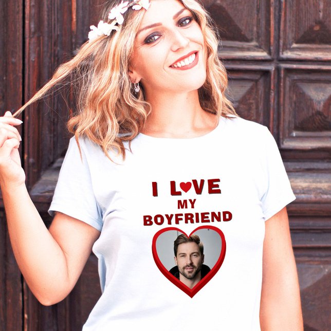 Ich Liebe mein Boyfriend Heart Foto T-Shirt (Von Creator hochgeladen)