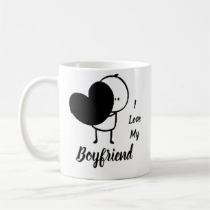 Ich Liebe mein BOYFRIEND - Moderne personalisierte Kaffeetasse