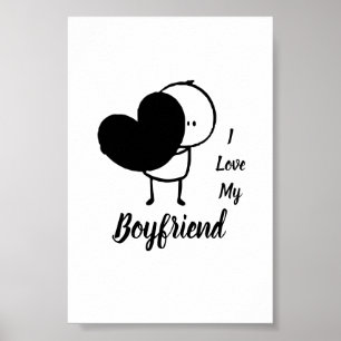 Ich Liebe mein BOYFRIEND - Moderne personalisierte Poster