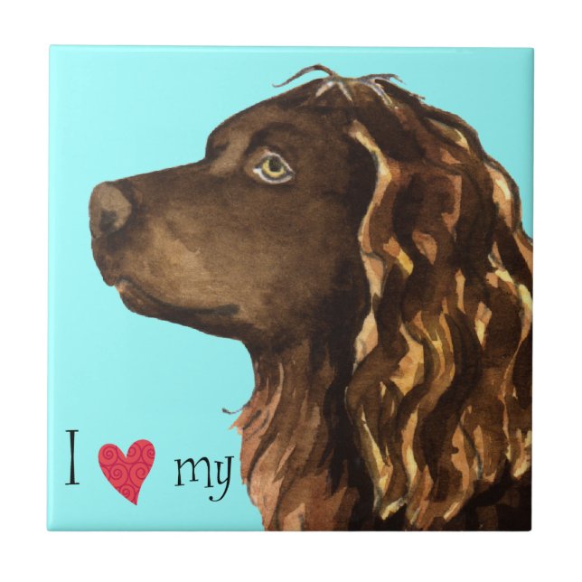 Ich Liebe mein Boykin Spaniel Fliese (Vorderseite)