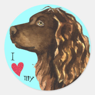Ich Liebe mein Boykin Spaniel Runder Aufkleber