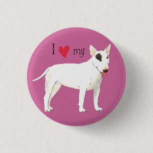 Ich Liebe mein Bull Terrier Button