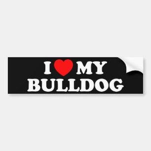 Ich Liebe mein Bulldog-Autoaufkleber Autoaufkleber