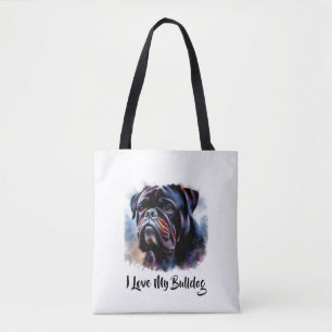 Ich Liebe mein Bulldog Tote Bag