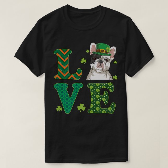 Ich Liebe mein Bulldogge  T-Shirt (Design vorne)