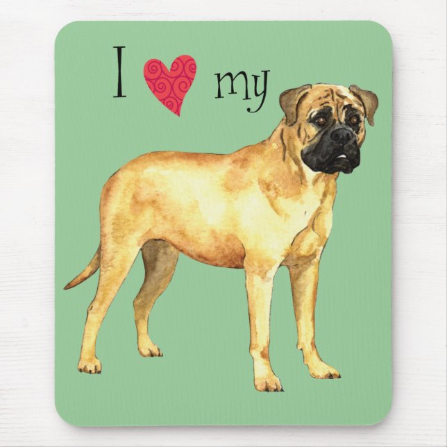 Ich Liebe mein Bullmastiff Mousepad (Vorne)