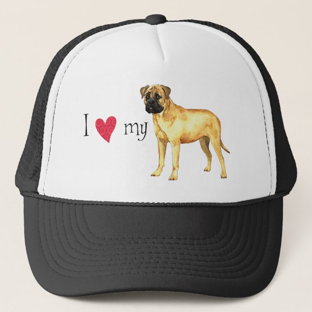 Ich Liebe mein Bullmastiff Truckerkappe (Vorderseite)