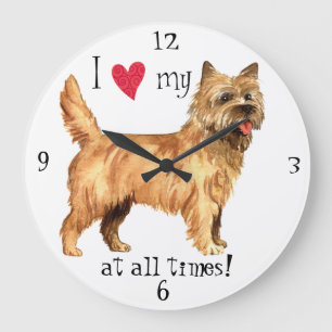 Ich Liebe mein Cairn Terrier Große Wanduhr