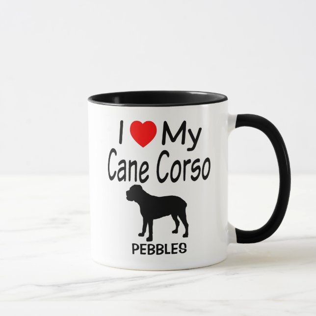 Ich Liebe mein Cane Corso Dog Tasse (Rechts)