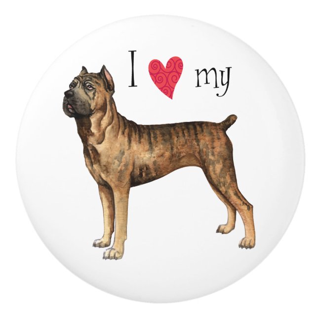 Ich Liebe mein Cane Corso Keramikknauf (Vorderseite)