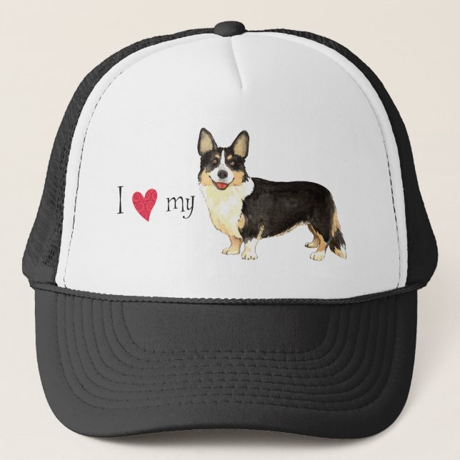 Ich Liebe mein Cardigan Welsh Corgi Truckerkappe (Vorderseite)