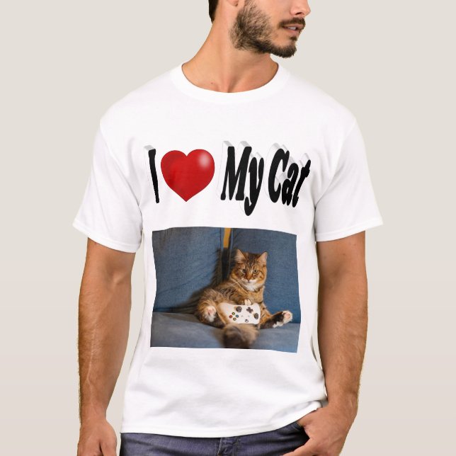 Ich Liebe mein Cat-Foto T-Shirt (Vorderseite)