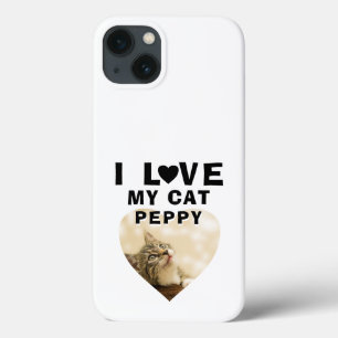 Ich Liebe mein Cat Heart Cat Name Foto Case-Mate iPhone Hülle