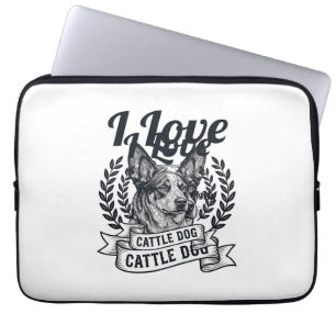 Ich liebe mein Cattle Dog Vintage Gravur Design_1 Laptopschutzhülle