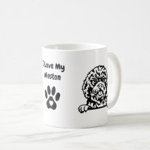 Ich Liebe mein CAVAPOO | Name & Paw Print Coffee T