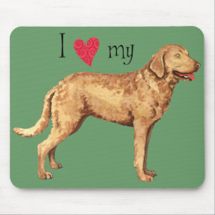 Ich Liebe mein Chesapeake Bay Retriever Mousepad