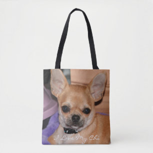 Ich Liebe mein Chi Chihuahua-Foto über Drucktasche