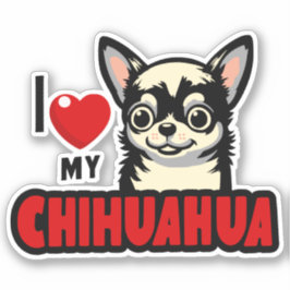 Ich Liebe mein Chihuahua Aufkleber