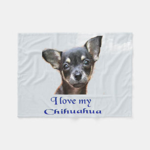 Ich Liebe mein Chihuahua Fleecedecke
