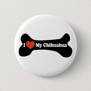 Ich Liebe mein Chihuahua - Hundebone Button