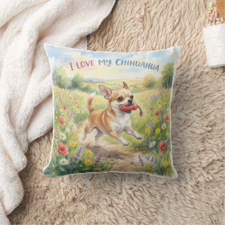 Ich liebe mein Chihuahua-Wurfkissen Kissen