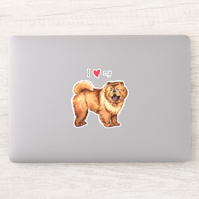 Ich Liebe mein Chow Chow Vinyl Sticker (Computer)
