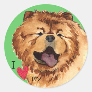 Ich Liebe mein Chow Runder Aufkleber