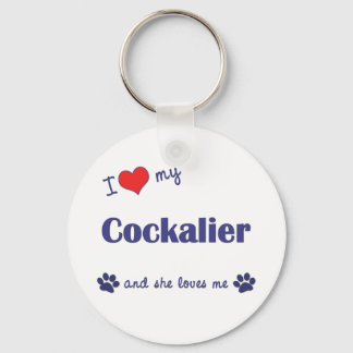 Ich Liebe mein Cockalier (Weiblicher Hund) Schlüsselanhänger