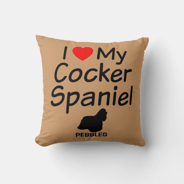 Ich Liebe mein Cocker Spaniel Hund Kissen (Vorderseite)