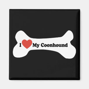 Ich Liebe mein Coonhound - Dog Bone Magnet