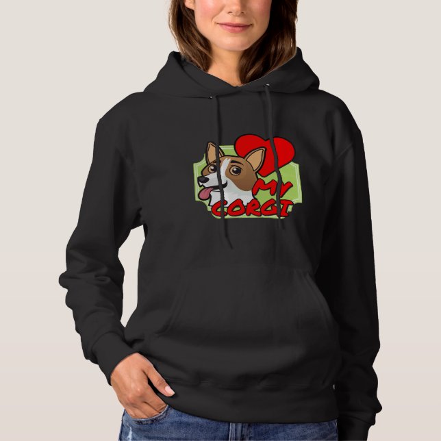 Ich Liebe mein Corgi Hoodie (Vorderseite)