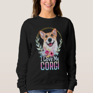 Ich Liebe mein Corgi Hund Niedlich Corgi Puppy Mam Sweatshirt