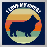 Ich Liebe mein Corgi schöne Retro Sonnenuntergang