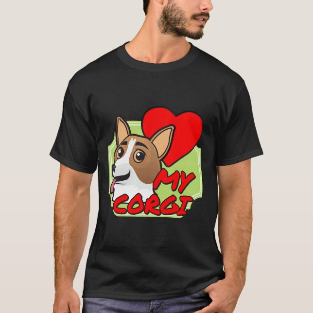 Ich Liebe mein Corgi T-Shirt (Vorderseite)