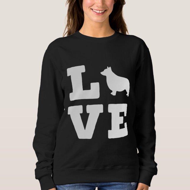 Ich Liebe mein Corgi-Tierhund Sweatshirt (Vorderseite)