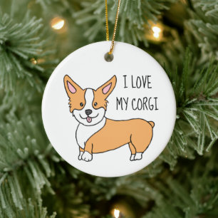 Ich Liebe Mein Corgi Weihnachten Keramik Ornament
